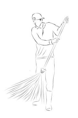 Park ya da yol yok, yüz temizleyici yok, basit bir el çizimi, beyaz üzerine izole edilmiş.