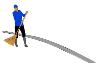 Park ya da yol yok, yüz temizleyici yok, basit bir el çizimi, beyaz üzerine izole edilmiş.