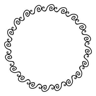 Basit, pürüzsüz vektör çember el çizimi. Çiçek sınırı çizimi.