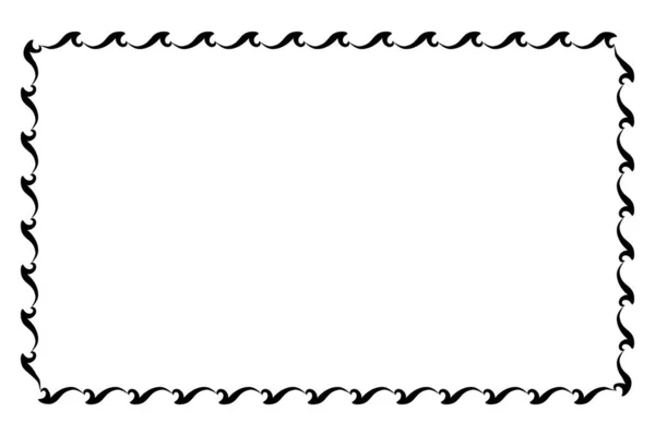 Blommig Bård Rektangel 02A — Stock vektor