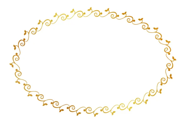 Простой Бесшовный Вектор Золотой Овальной Руки Золотой Овал Рисовать Цветочные — стоковый вектор