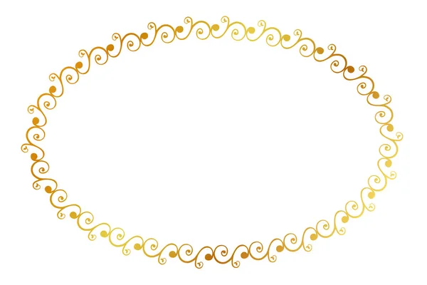 Απλή Απρόσκοπτη Διάνυσμα Χρυσό Οβάλ Χέρι Σχέδιο Floral Περίγραμμα — Διανυσματικό Αρχείο