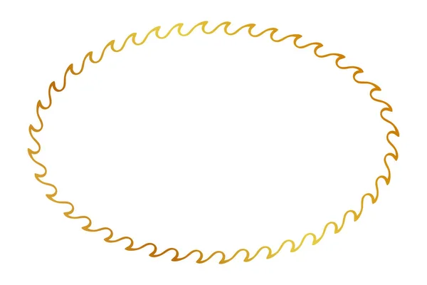 シンプルなシームレスなベクトル金の楕円形の手描きのスケッチの花の境界 — ストックベクタ