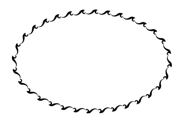 Basit Pürüzsüz Vektör Oval Çizimi Çiçek Sınırı Çizimi — Stok Vektör