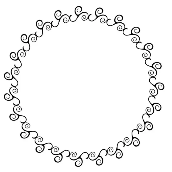 Květinový Okraj Kruh 07A — Stockový vektor