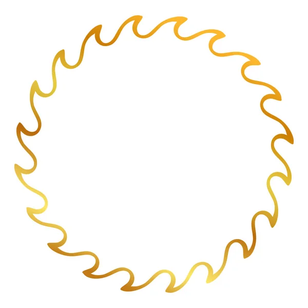 Απλή Απρόσκοπτη Διάνυσμα Χρυσό Κύκλο Χέρι Σχέδιο Floral Περίγραμμα — Διανυσματικό Αρχείο