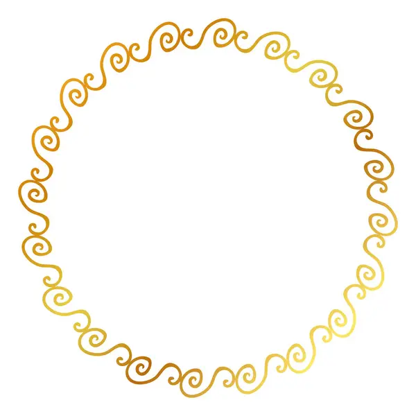 Semplice Vettore Senza Soluzione Continuità Oro Cerchio Dorato Mano Disegnare — Vettoriale Stock