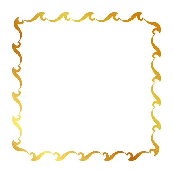 Απλή Απρόσκοπτη Διάνυσμα Χρυσό Τετράγωνο Χέρι Σχέδιο Floral Περίγραμμα — Διανυσματικό Αρχείο