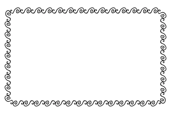 Простий Безшовний Векторний Прямокутник Рука Малює Ескіз Квіткової Рамки Ліцензійні Стокові Ілюстрації