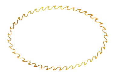 Basit, pürüzsüz vektör, altın oval el, çizim, çiçek sınırı.