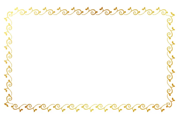 Простой Бесшовный Вектор Золотой Прямоугольник Золотой Руки Рисовать Цветочные Границы — стоковый вектор