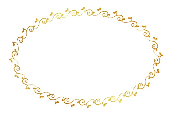 Простой Бесшовный Вектор Золотой Овальной Руки Золотой Овал Рисовать Цветочные — стоковый вектор