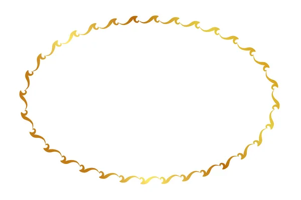 Απλή Απρόσκοπτη Διάνυσμα Χρυσό Οβάλ Χέρι Σχέδιο Floral Περίγραμμα — Διανυσματικό Αρχείο