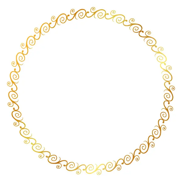 Simple Vector Inconsútil Oro Círculo Oro Mano Dibujar Bosquejo Borde — Archivo Imágenes Vectoriales