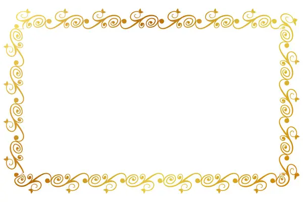 シンプルなシームレスなベクトル金の長方形の手描きのスケッチ花の境界 ロイヤリティフリーストックベクター