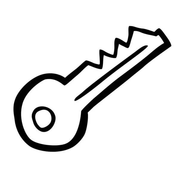 Vetor Simples Mão Desenhar Esboço Doodle Chave Isolado Branco — Vetor de Stock