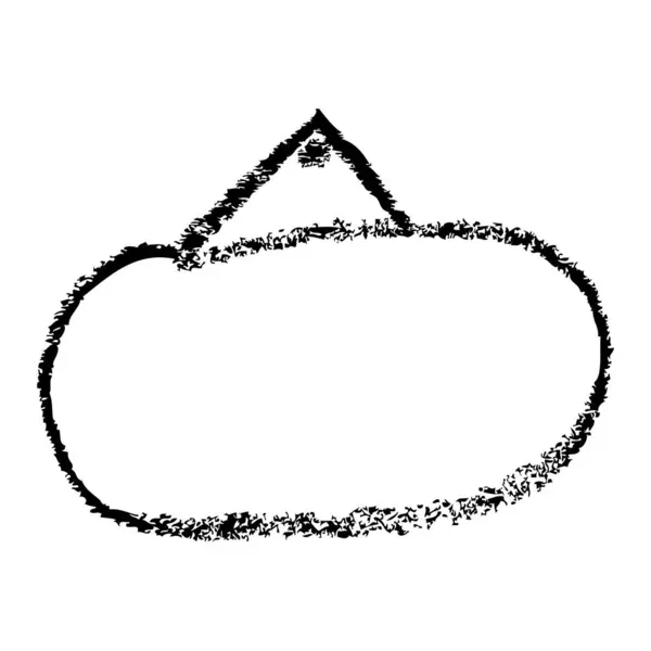 シンプルな手描きのスケッチの落書きの楕円形のハング フレーム 黒いクレヨン 白い背景 — ストックベクタ