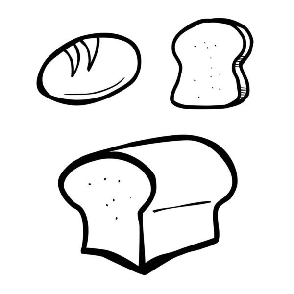 Brot Kritzelskizze Einfache Handzeichnung — Stockvektor