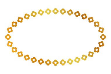 Çerçeve altın çiçek dikdörtgeni, beyaz üzerinde izole basit vektör