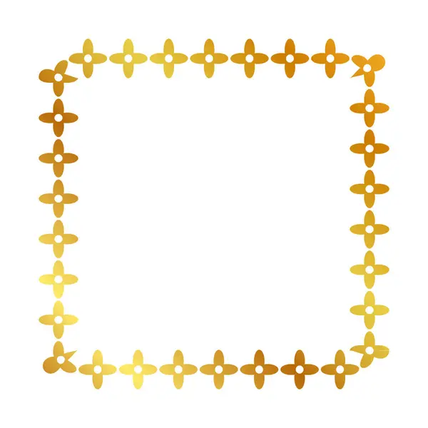 框架金黄色的花正方形 在白色上孤立的简单向量 — 图库矢量图片
