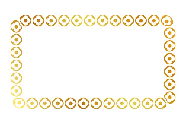 Рамка Золота Золота Квітка Овальна Простий Вектор Ізольовано Білому — стоковий вектор