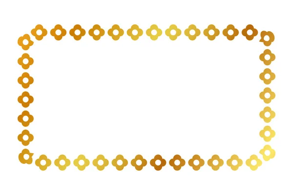 フレーム金の黄金の花の長方形 白で隔離される単純なベクトル — ストックベクタ