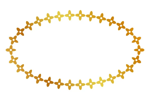 金相框金黄色椭圆形花 在白色上分离出简单的载体 — 图库矢量图片