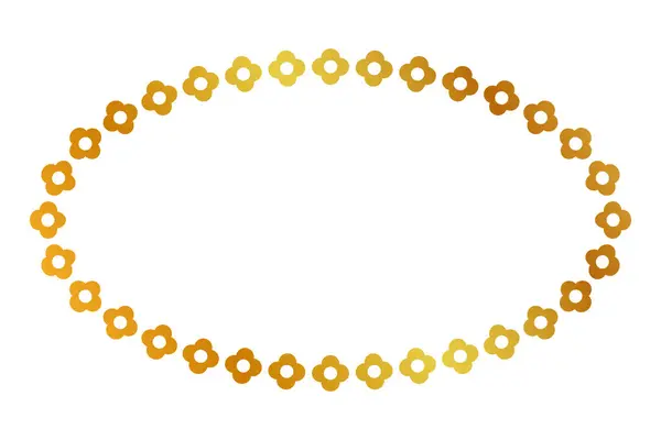 Cadre Rectangle Fleur Dorée Vecteur Simple Isolé Sur Blanc — Image vectorielle