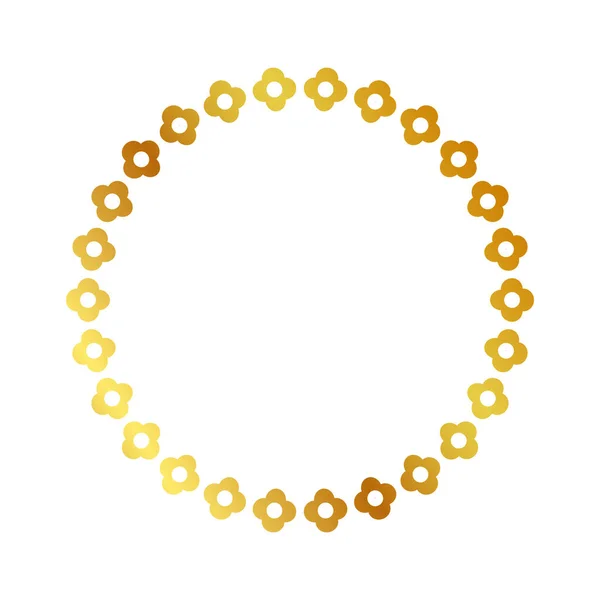 Рамка Золотой Цветок Золотой Круг Простой Вектор Изолирован Белом — стоковый вектор