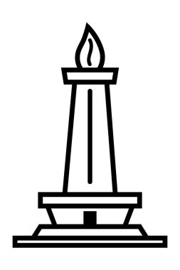 Monas, Jakarta, Endonezya başkentinin basit vektör karalaması 