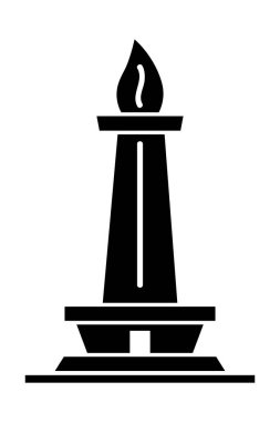 Monas, Jakarta, Endonezya başkentinin basit vektör karalaması 