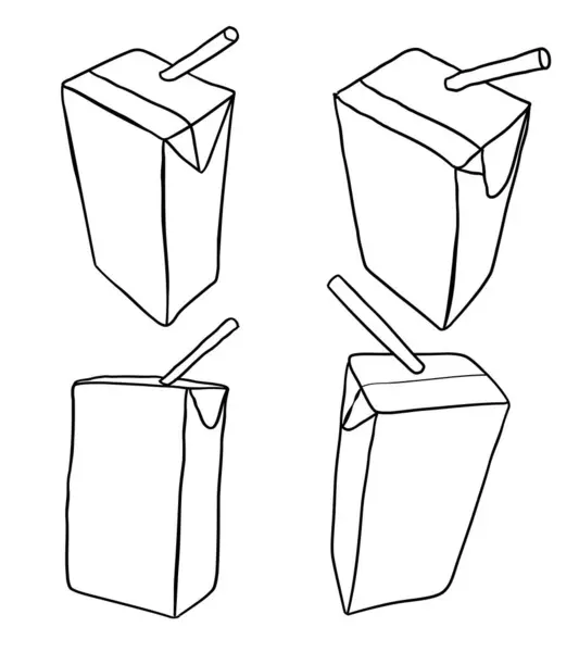 Uht Softdrink Simple Vector Hand Draw Sketch Set — Stock Vector