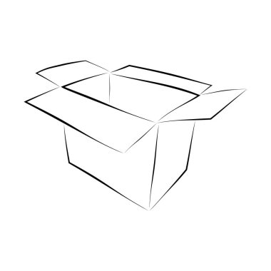 karton, basit el çizimi karalama vektörü beyaz