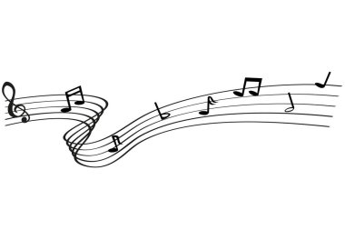 vektör nota dalgalanma çizgisi, partitur