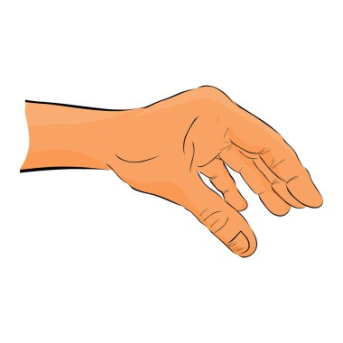 El ele tutuşun, basit bir el çizimi karalayın. 