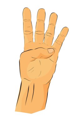 dört jest basit vektör çiz karalama adam eli