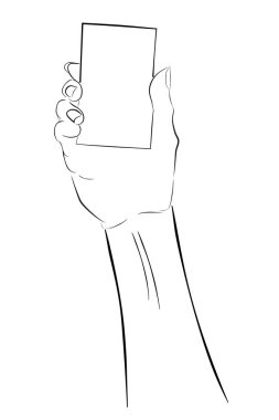 Kadın eli boş, basit vektör eli çizim çizimi.