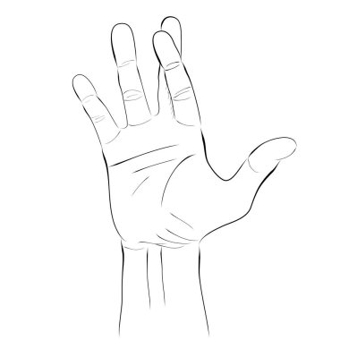 yalan el hareketi, basit vektör el çizim karalama