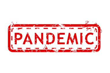 pandemik, basit vektör pas kirli kırmızı dikdörtgen vektör kauçuk pul etkisi