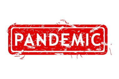 pandemik, basit vektör pas kirli kırmızı dikdörtgen vektör kauçuk pul etkisi