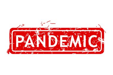 pandemik, basit vektör pas kirli kırmızı dikdörtgen vektör kauçuk pul etkisi