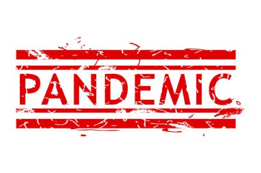 pandemik, basit vektör pas kirli kırmızı dikdörtgen vektör kauçuk pul etkisi