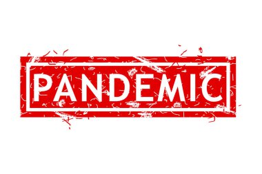 pandemik, basit vektör pas kirli kırmızı dikdörtgen vektör kauçuk pul etkisi