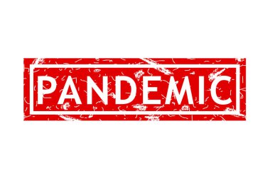 pandemik, basit vektör pas kirli kırmızı dikdörtgen vektör kauçuk pul etkisi