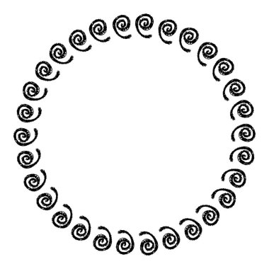 Çin çerçevesi, daire şekli, basit vektör karalama el çizimi çizimi
