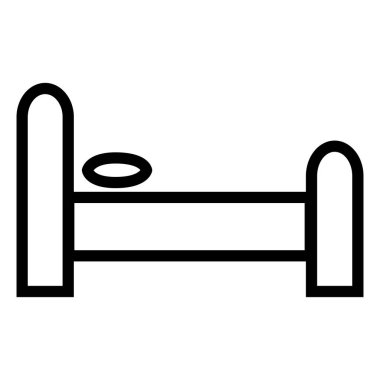 yatak, basit vektör sembolü, beyaz üzerine izole edilmiş