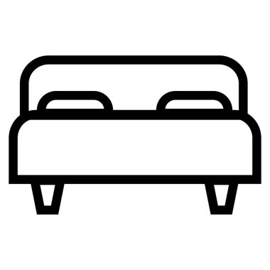 yatak, basit vektör sembolü, beyaz üzerine izole edilmiş