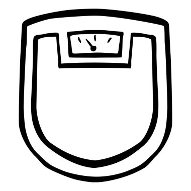 vücut ağırlığı ölçeği, basit vektör karalama el çizimi çizimi