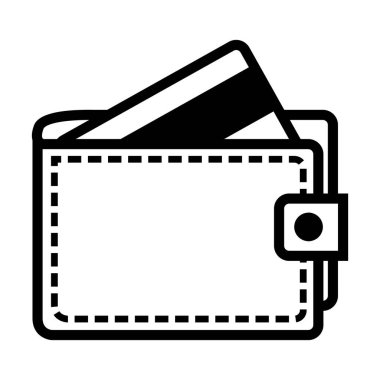 erkek cüzdanı ve banka kartı ya da kredi kartı, beyaz üzerinde izole edilmiş basit vektör