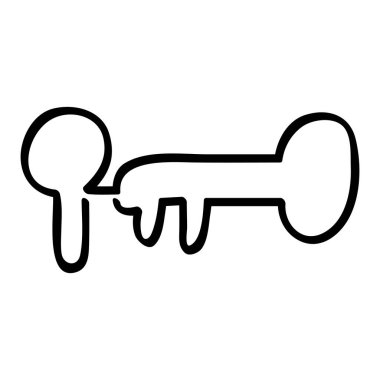 anahtar, sürekli çizgi sanatı, basit vektör el çizimi çizimi